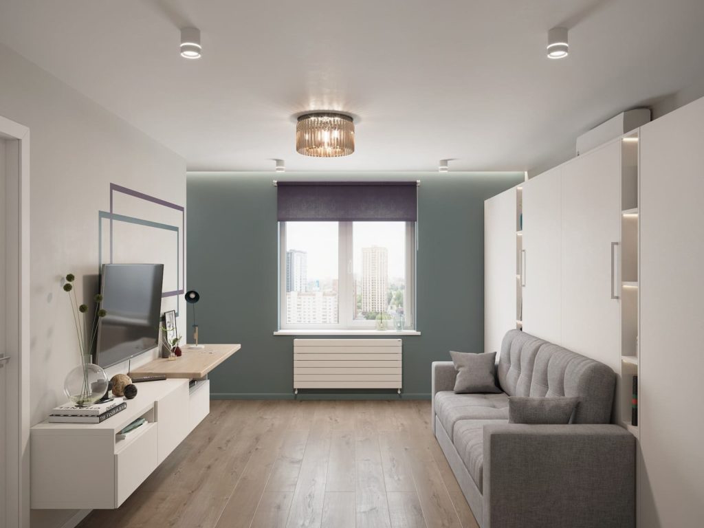 Дизайн-проект однокомнатной квартиры для молодой девушки - 24 кв. м.