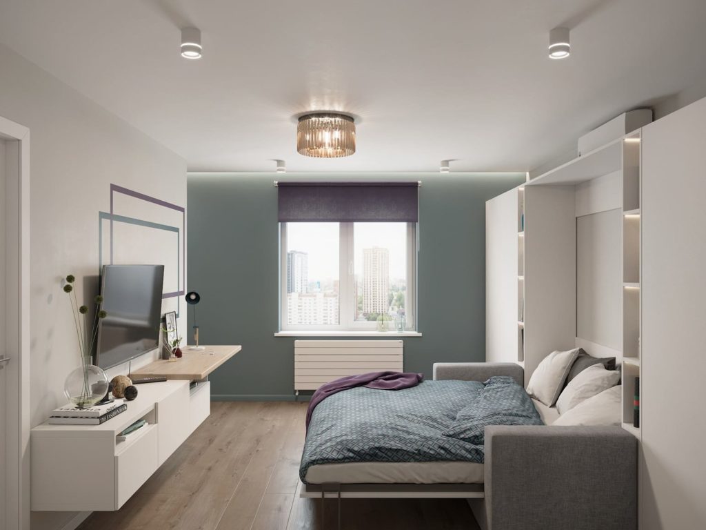 Дизайн-проект однокомнатной квартиры для молодой девушки - 24 кв. м.